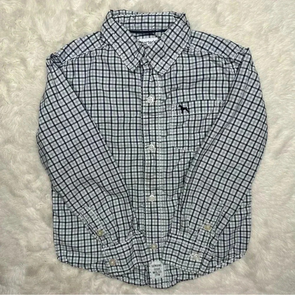 Carter’s Button-Up Shirt Collared / Pocket White /  Black / Grey Size 4T - Picture 1 of 16